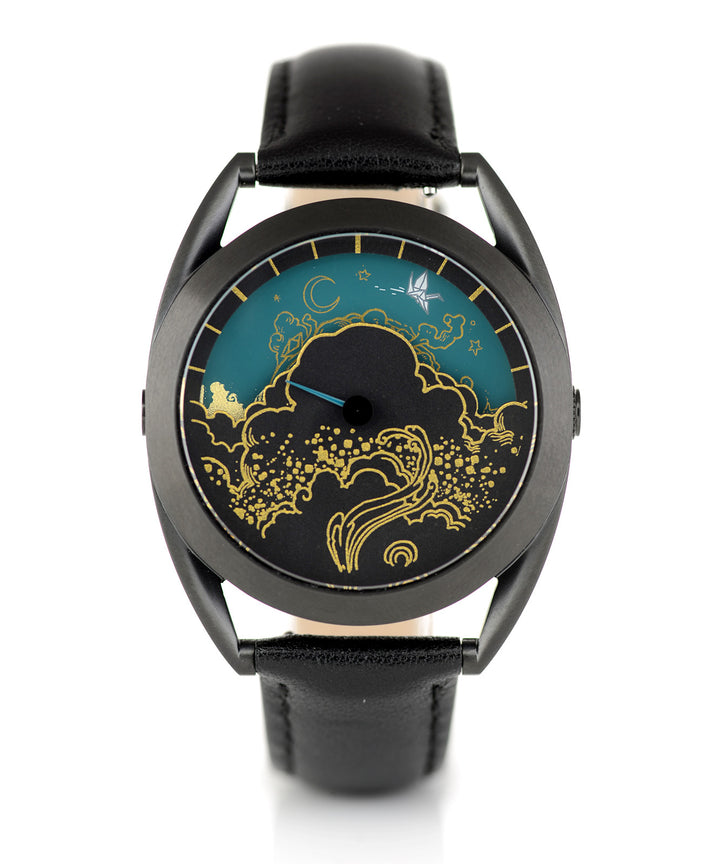 Paper Crane watch front facing night view