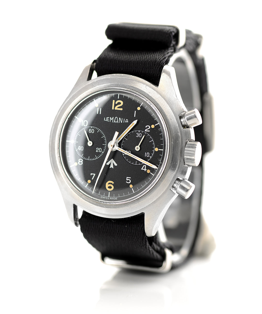 Lemania two-button military chronograph (1975)