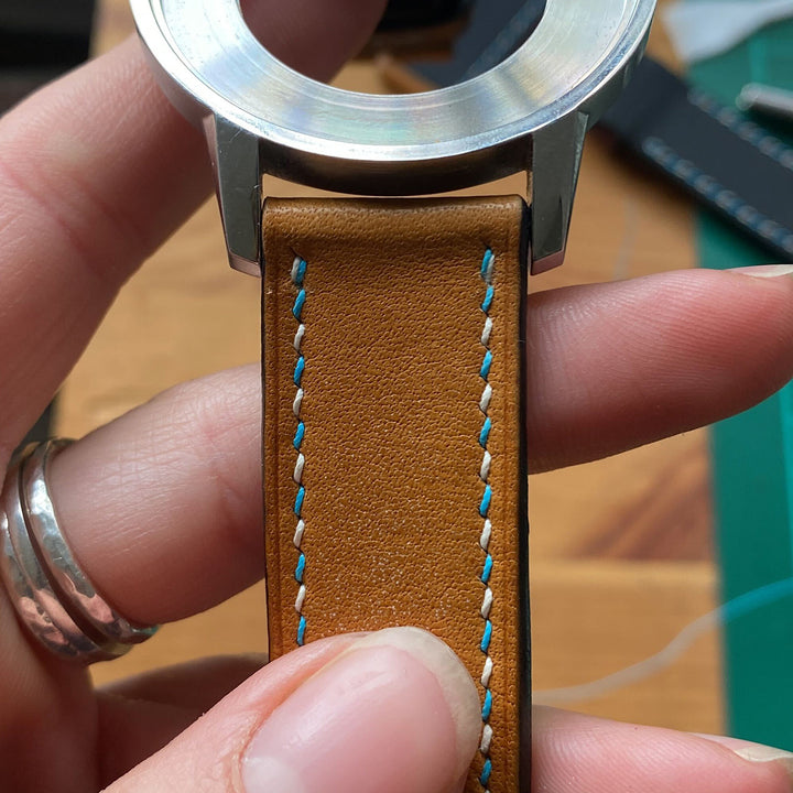 Handmade leather watch strap: London Tan